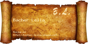 Bacher Leila névjegykártya